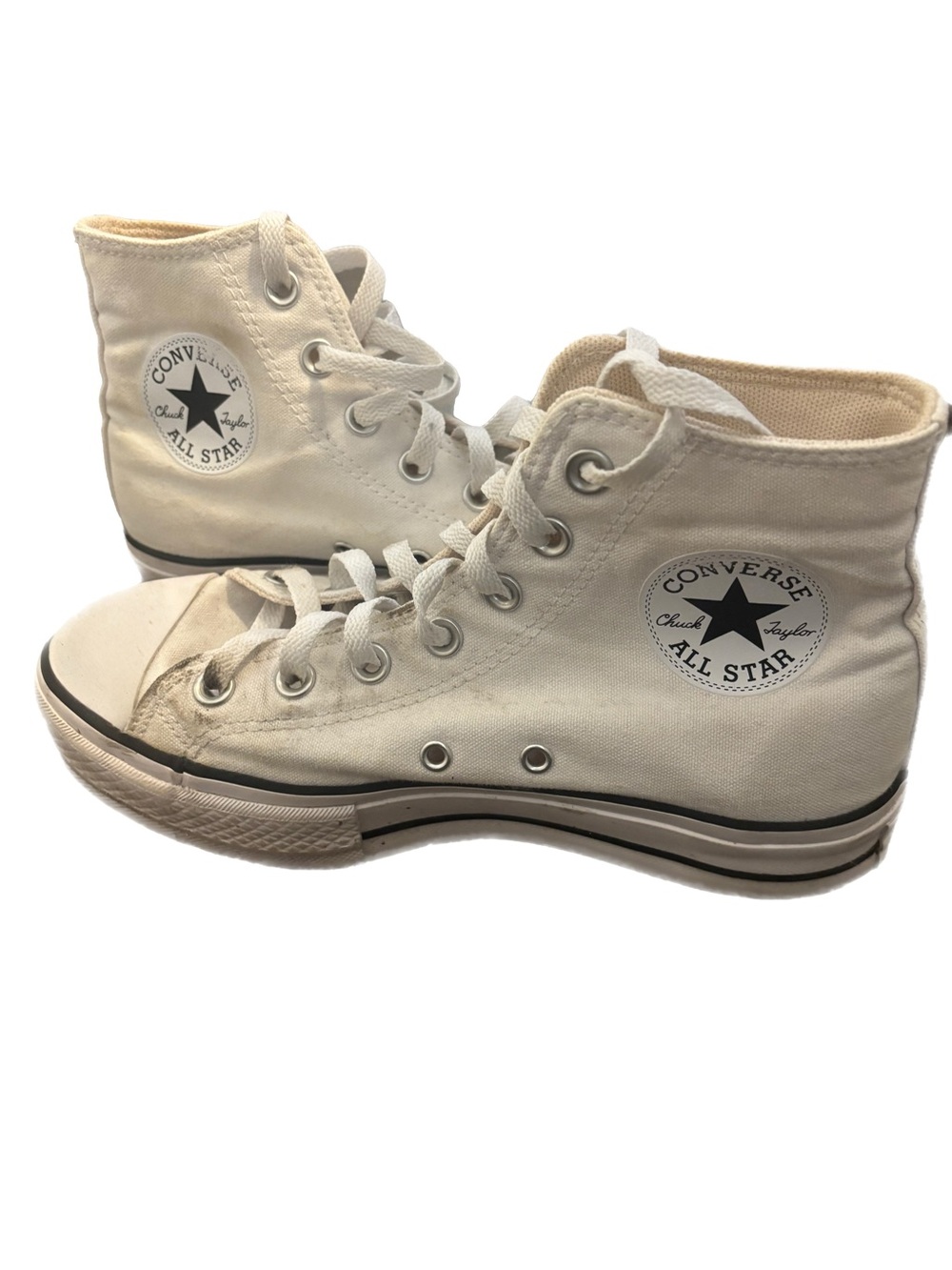 Converse High Top Sneakers - Cream with Black Accents